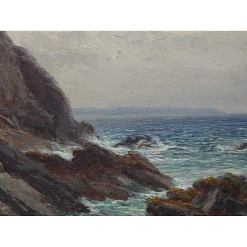 12 - William King WESTCOUNTRY COASTAL SCENE Signed oil on canvas, dated 1909, inscribed on studio label v... 