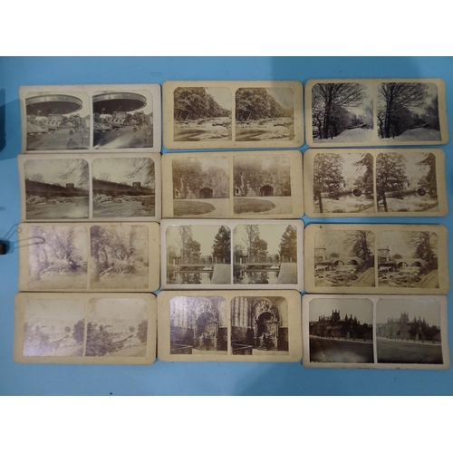 129 - A collection of stereo cards of Tavistock by T Vanstone, mainly dated 1899, including views of Handc... 