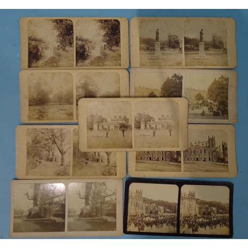 129 - A collection of stereo cards of Tavistock by T Vanstone, mainly dated 1899, including views of Handc... 