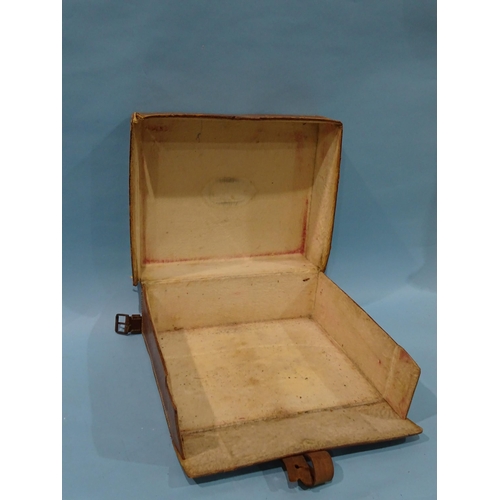 152 - A leather-bound travelling writing box with fitted interior, within a leather outer case, 38 x 32cm,... 