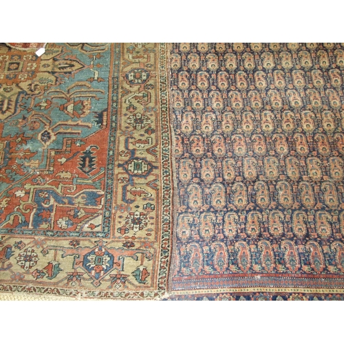 183 - Four worn Oriental rugs, (first half of 20th century), 136 x 209cm, 148 x 200cm, 100 x 158cm and 102... 