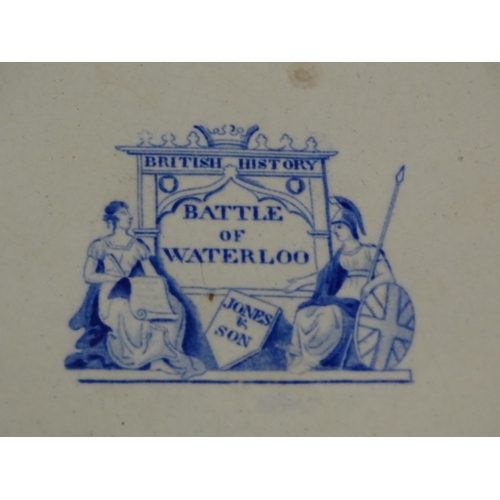 190 - Jones & Sons, Hanley (1826-28), from the British History Series: a meat plate decorated blue and... 