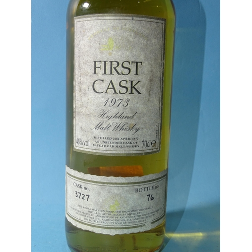 240 - First Cask 1973 Highland Malt Whisky, cask no.3727, bottle no.76, distilled Macduff Distillery, 46% ... 