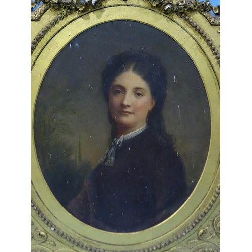 3 - Circle of Richard Buckner PORTRAIT OF A YOUNG LADY Oil on panel, framed oval, 33 x 28cm.... 