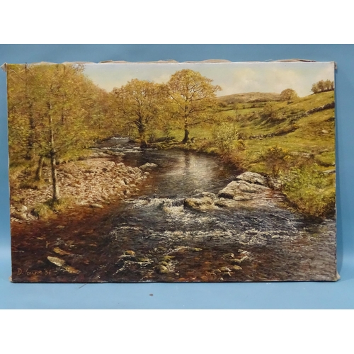 37 - David William Young (British, 20th century) HILL BRIDGE, RIVER TAVY Signed oil on linen, dated '87, ... 