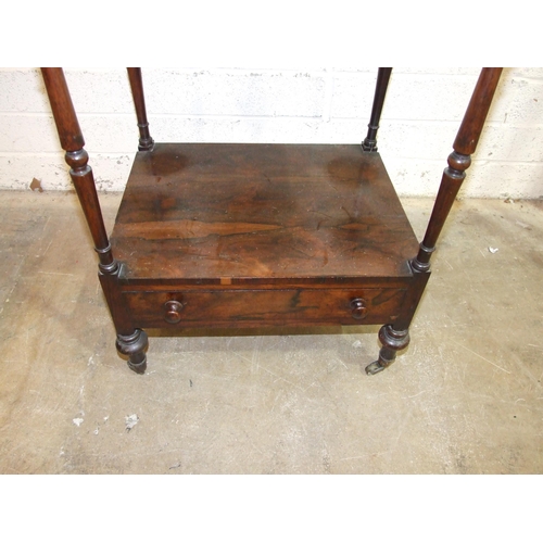 76 - A George IV ebony inlaid mahogany two-drawer side table on ring-turned legs, 82cm wide, 48cm deep, 7... 