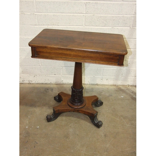 79 - A good-quality George IV rosewood occasional table, the rectangular top with an end frieze drawer, o... 