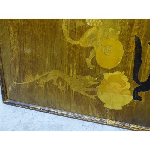 177 - A Victorian framed marquetry panel 