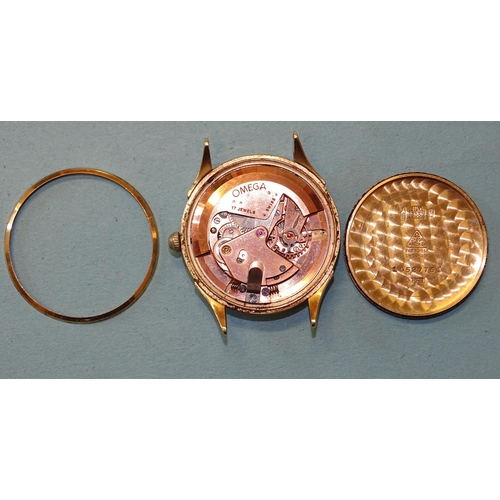 330 - Omega, a gent's automatic wrist watch, the gilt dial with Roman and baton numerals and seconds subsi... 