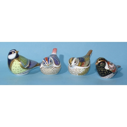 103 - A collection of four Royal Crown Derby bird paperweights: 