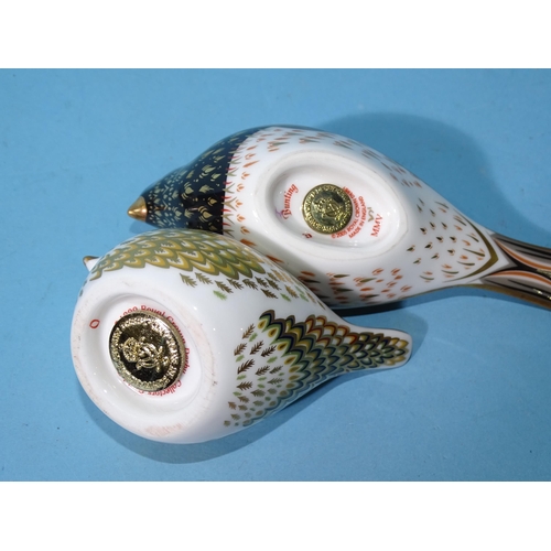 103 - A collection of four Royal Crown Derby bird paperweights: 