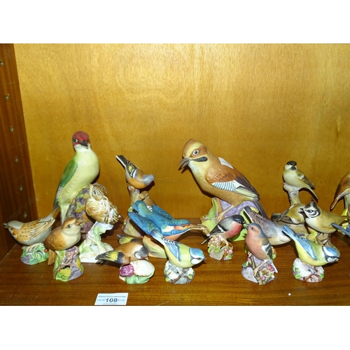 108 - A collection of twenty-seven Royal Worcester bird ornaments, including 