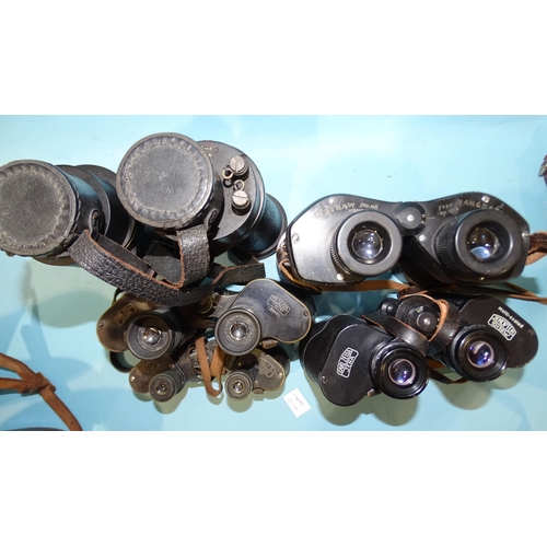 80 - A collection of five pairs of binoculars: Barr & Stroud 7x CF41, serial no.54305, (no case), Ker... 