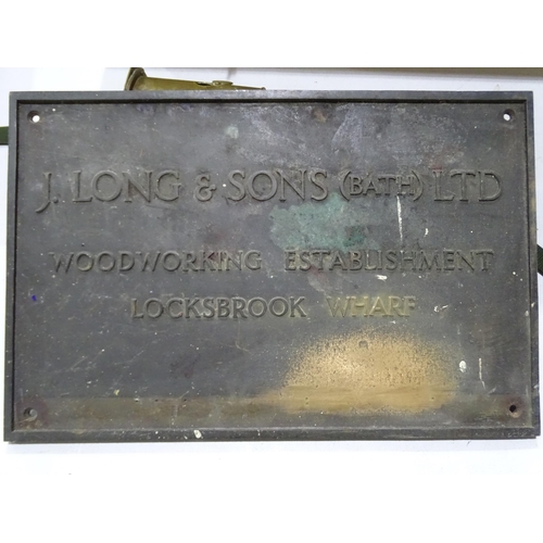 86 - A bronze plaque sign 