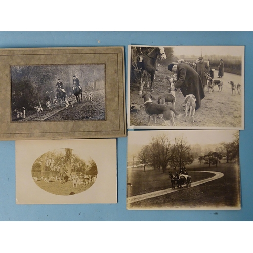 119 - Ten Edwardian and later photographs of hunting, including one entitled 