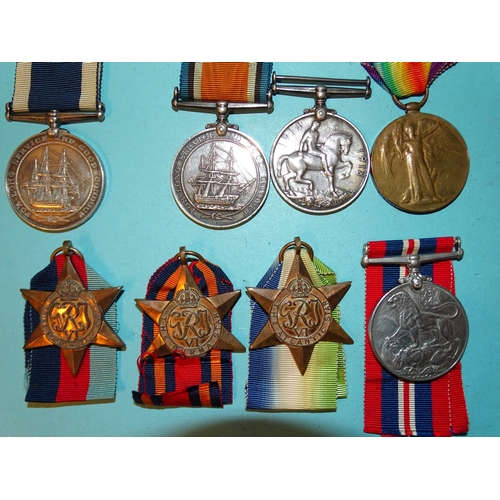 172 - A family group: a VR Long Service and Good Conduct Medal awarded to J Burke P.O. 1Cl HMS Vivid and L... 