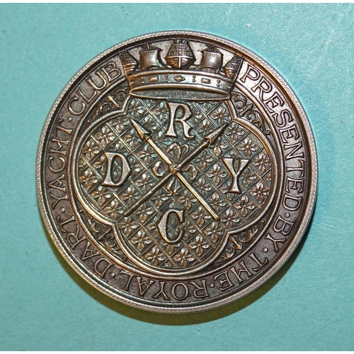 184 - The Royal Dart Yacht Club presentation medal, undated, by JS & AB Wyon, 38mm, (cased), a Plymout... 