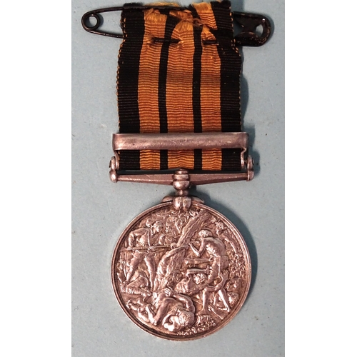 192 - An East and West Africa Medal 1887-1900, with Benin 1897 clasp awarded to H G Emmett, CPO HMS Philom... 