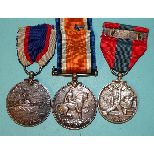 197 - A WWI pair: a George V Royal Fleet Reserve Long Service and British War Medal to SS 103391 (P.O. B. ... 