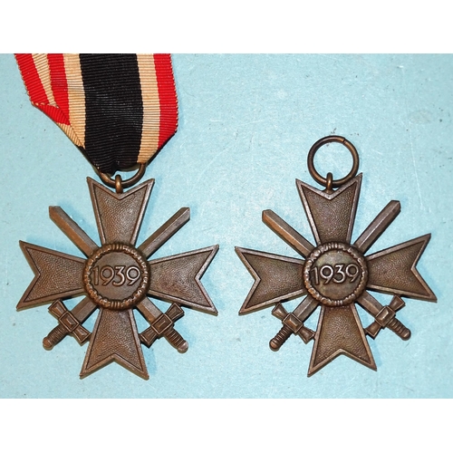 233 - Two German WWII War Merit Crosses, (2).