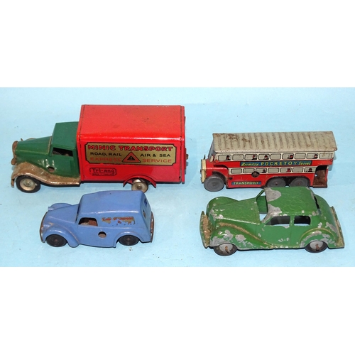 284 - A Triang Minic c/w tinplate delivery van 