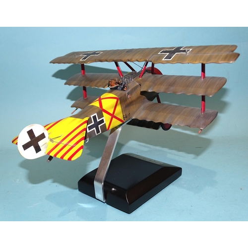 325 - Thomas Gunn Miniatures, WOW 295 Fokker Dr.1 Werner Steinhauser, with pilot and stand, (boxed).... 