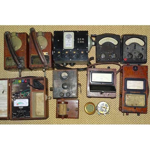 387 - Two military HT Ignition Testers Mk II, other electrical testers and a Horstmann gas street lighting... 