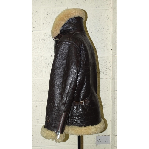 442 - A leather and sheepskin MkVI flying jacket, size M.