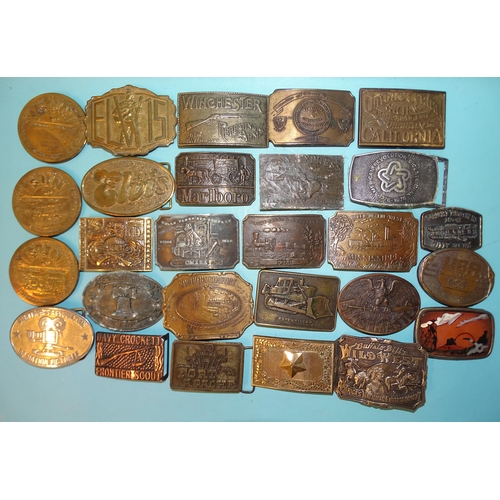 454 - Twenty-five various Western-style belt buckles, (25).