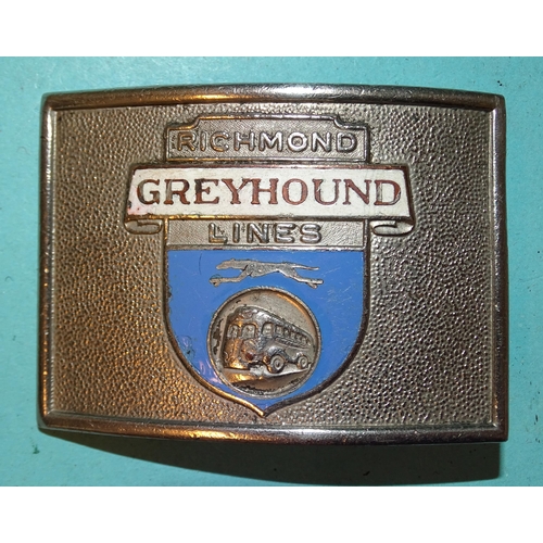 457 - A Richmond Lines Greyhound Bus buckle marked 