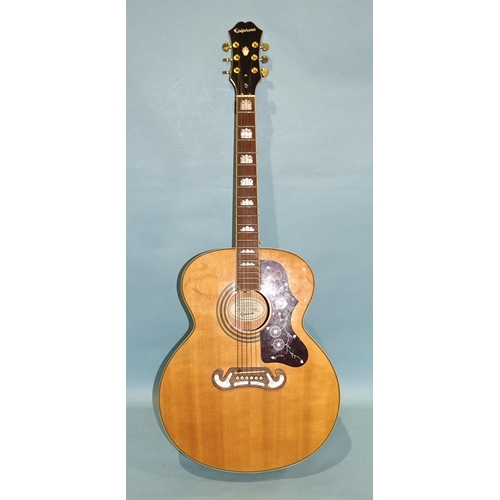 460 - An acoustic guitar by Epiphone, model EJ-200/N, serial no.0806233940.