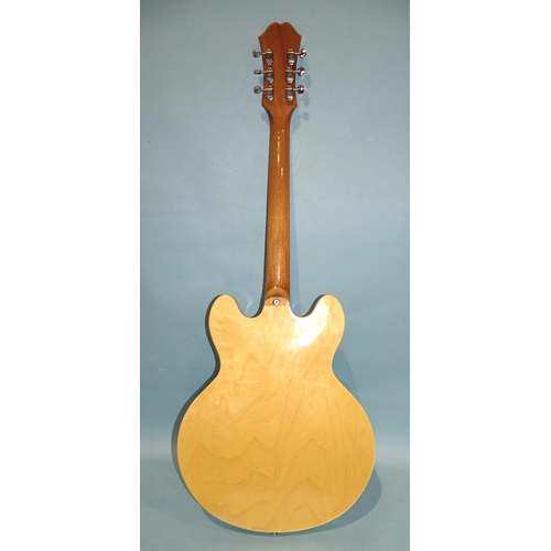 462 - An Epiphone Casino NA semi-acoustic guitar, in fitted case, serial no.EE08071386.