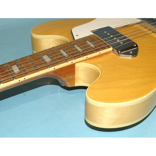 462 - An Epiphone Casino NA semi-acoustic guitar, in fitted case, serial no.EE08071386.