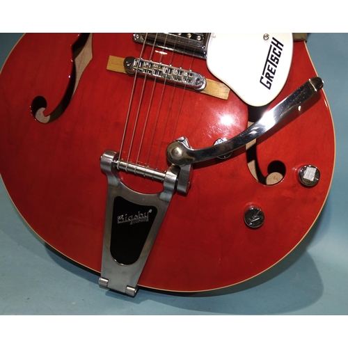 463 - A Gretsch Electromatic semi-acoustic guitar, model G5120, in Epiphone case, made in Korea, no. KS090... 