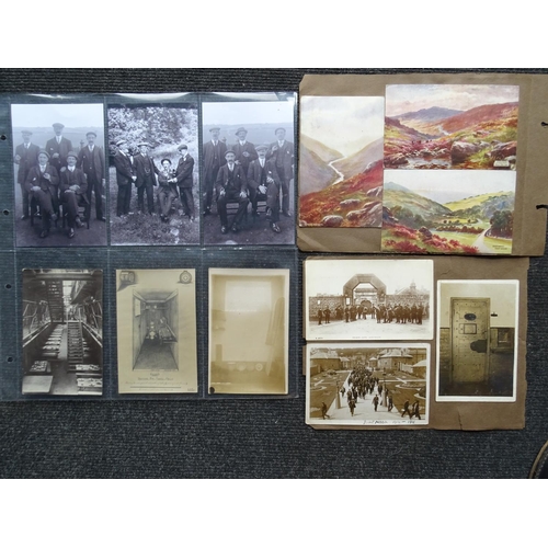 79 - Thirty-three postcards and photographs of Dartmoor Prison, including one of the stone-breaking shed,... 