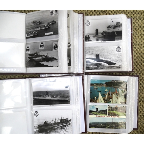 111 - Three albums containing 297 photographs (9 x 14cm) of naval ships and submarines and an album of 57 ... 