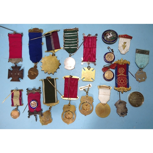 205 - Masonic, a collection of gilt-metal and enamel RAOB and other badges and jewels.