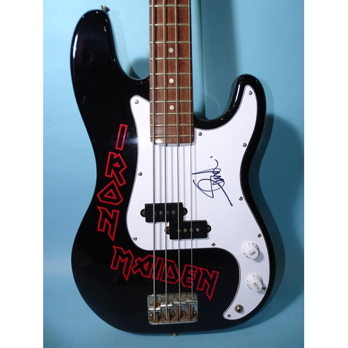 477 - A Legend electric bass guitar signed by Steve Harris of Iron Maiden, (signed at The Cheese & Gra... 