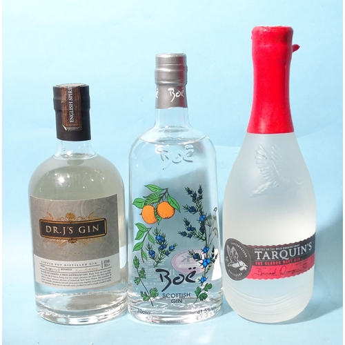 504 - Dr J's Gin (x1) 45%, Tarquins Seadog Navy Gin (x1) 57% and Boë Scottish Gin (x1) 41.5%, (3).... 