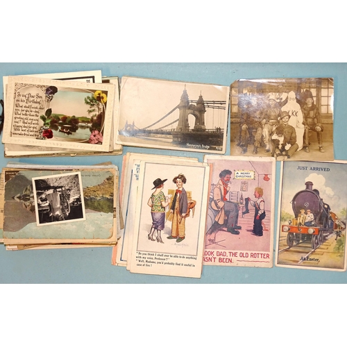 90 - An album of approximately 170 postcards, many addressed to the Curtis Family, 27 Queen St, Plymouth,... 