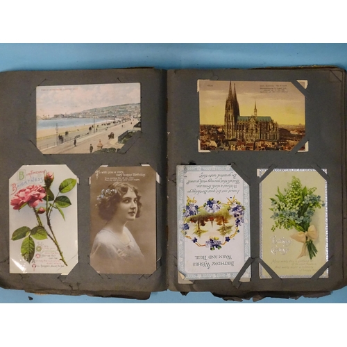 90 - An album of approximately 170 postcards, many addressed to the Curtis Family, 27 Queen St, Plymouth,... 