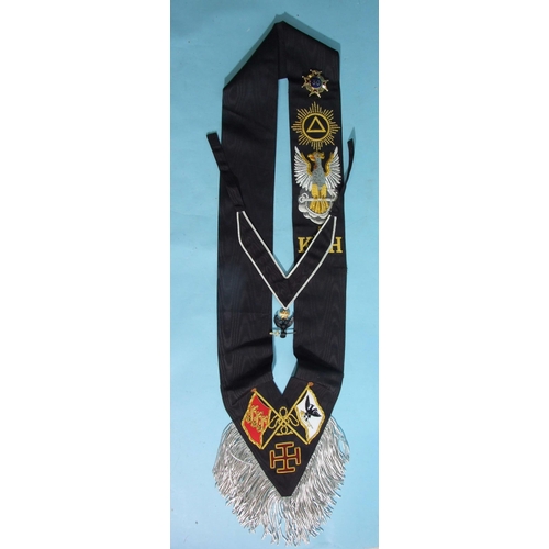 206 - A collection of Masonic regalia, including a Past Provincial Assistant Grand Chaplain, Rose Croix, 3... 