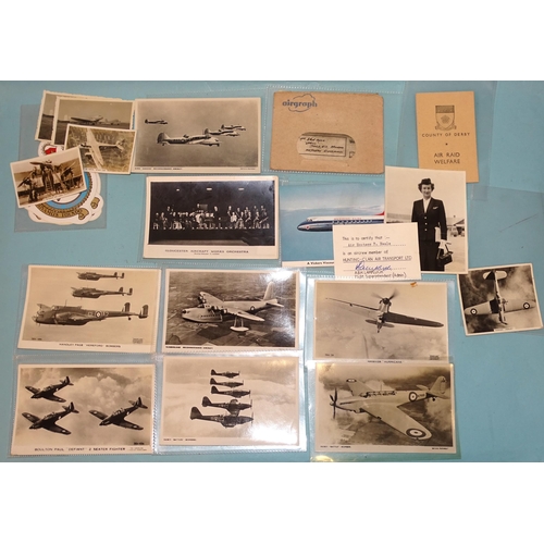 110 - A quantity of mainly mid- to later-20th century aviation postcards, cigarette cards and other epheme... 