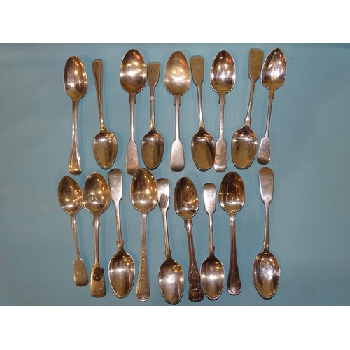 598 - A collection of Victorian silver teaspoons and others, various dates and makers, ___13oz.... 