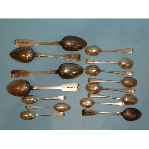 612 - A collection of 19th century and later silver spoons, various makers and dates, ___11.4oz.... 