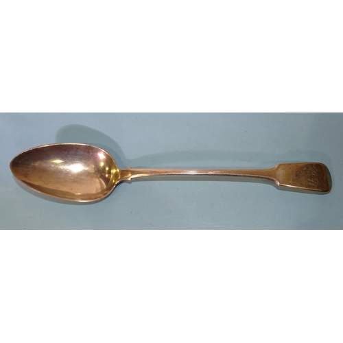 618 - A George III silver fiddle pattern basting spoon, monogrammed terminal, London 1814, maker WC, ___4.... 