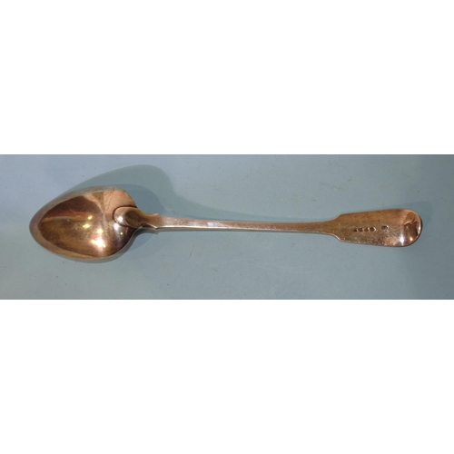 618 - A George III silver fiddle pattern basting spoon, monogrammed terminal, London 1814, maker WC, ___4.... 