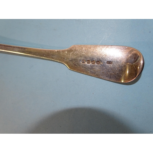 618 - A George III silver fiddle pattern basting spoon, monogrammed terminal, London 1814, maker WC, ___4.... 