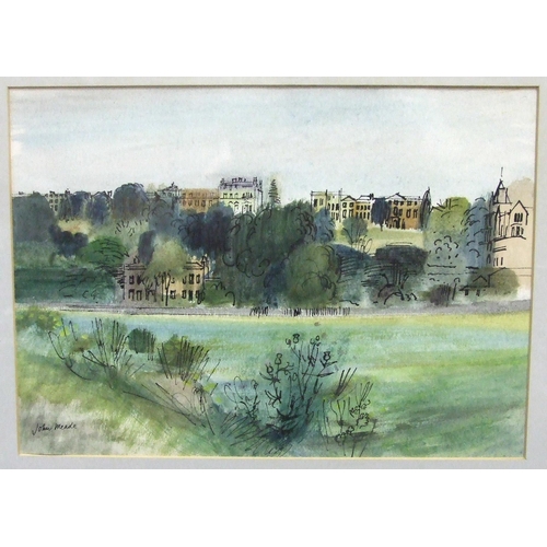 80 - John Meade (1909-1982) RICHMOND HILL Signed watercolour and pen, 34.5 x 49cm.