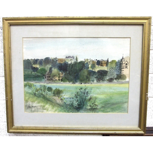 80 - John Meade (1909-1982) RICHMOND HILL Signed watercolour and pen, 34.5 x 49cm.